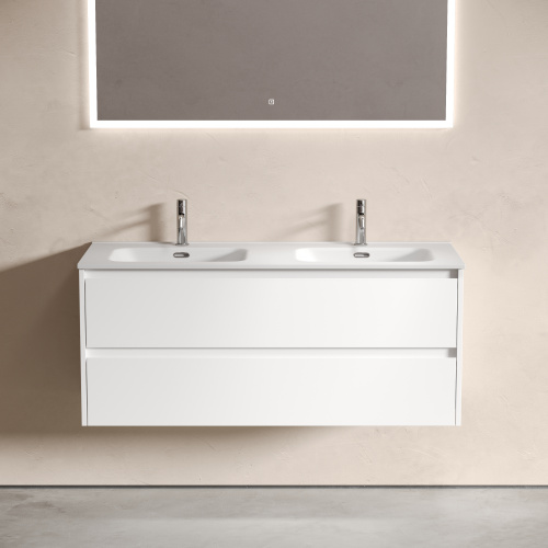 Тумба под раковину Sancos Libra LB120-2W 119х45х50 подвесная цвет белый - фото 4